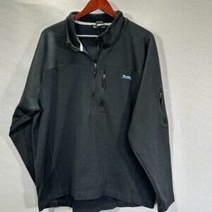 MooseJaw Shirt Mens XXL 1/4 Zip Pullover Black Stretch Long Sleeve Zip Pockets